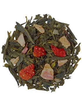 Thé vert Fraise - Rhubarbe